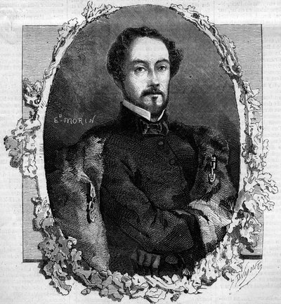 Portrait of Juan Prim y Prats, Count of Reus, Spanish general and politician. Engraving in 