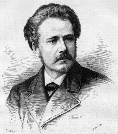 Portrait of Jules Massenet, French composer. Engraving in Le Monde Illustré n°1047 of 5 May 1877 by French School