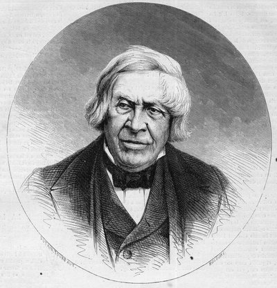 Portrait of Jules Michelet, French historian and writer. Engraving in Le Monde Illustré n°879 of 14 February 1874. by French School