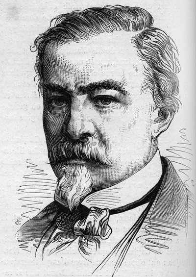 Portrait of Leon Plee (1815-1879), French journalist and writer. Engraving in Le Monde Illustré n°1141 of February 8 by French School