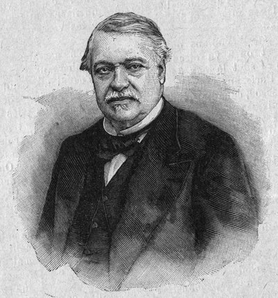 Portrait of Leon Say, French economist and politician. Engraving in 