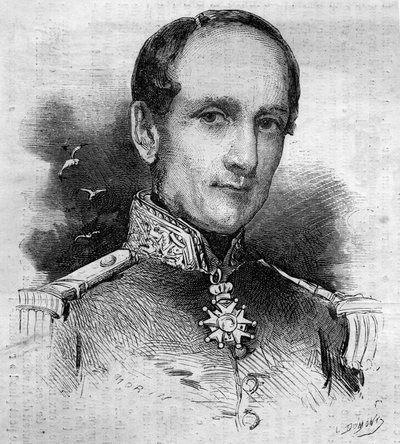 Portrait of Leopold Victor Charner (1797-1869), French Admiral. Engraving in Le Monde Illustré, No. 186 of 3 November 1860 by French School