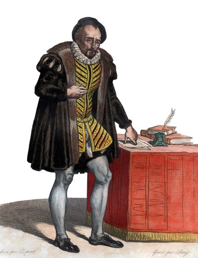 Portrait of Lord Michel Eyquem de Montaigne, French writer by French School
