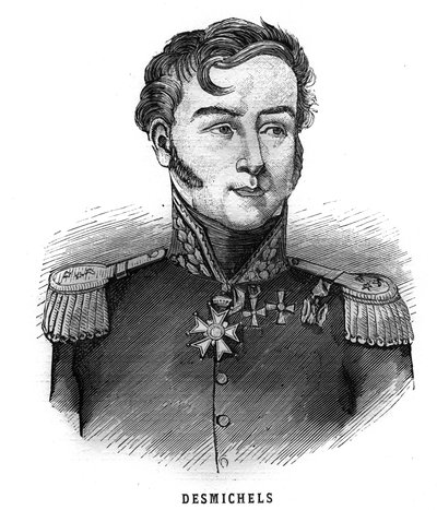 Portrait of Louis Alexis Desmichels, French general (1779-1845). Engraving in 