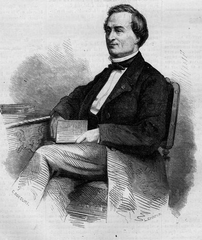 Portrait of Louis Bernard Bonjean (1804-1871), French magistrate and senator. Engraving in “Le Monde Illustré” n°309 of 14 March 1863 by French School
