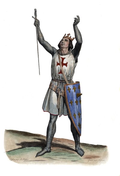 Portrait of Louis IX of France (Saint Louis), King of France - illustration from 