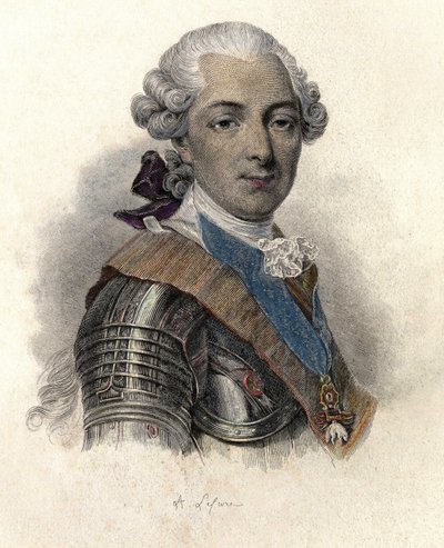 Portrait of Louis Jean Marie de Bourbon, Duke of Penthievre (1725-1793), Grand Admiral and Mecene Francais. in "Portraits des Hommes Useful" by French School