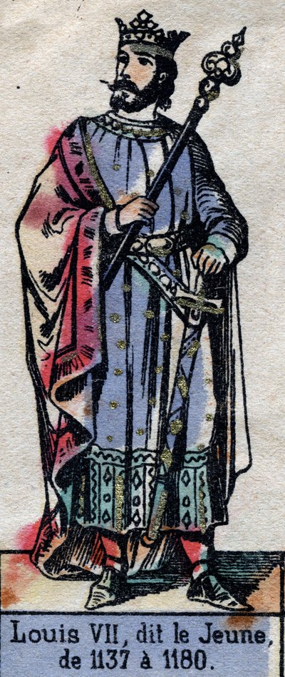 Portrait of Louis VII of France, known as Louis the Young (1120-1180). Illustration late 19th century. by French School