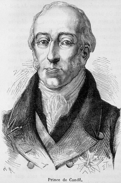 Portrait of Louis V Joseph de Bourbon-Conde (1736-1818), eighth prince of Conde, French man of war - in “L
