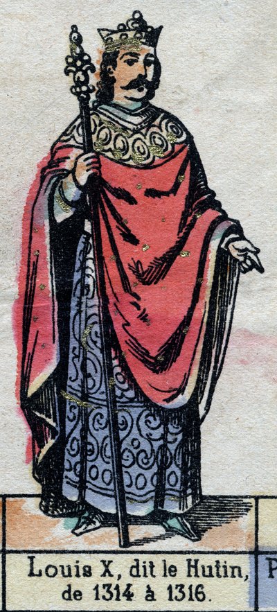 Portrait of Louis X of France, known as Louis the Hutin (1289-1316) (Capetian dynasty). Illustration late 19th century by French School