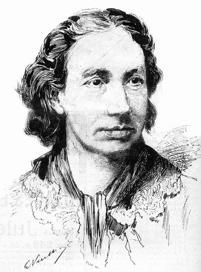 Portrait of Louise Michel (1830-1905), feminist activist and partisan of the commune of Paris. Here in 1887. by French School