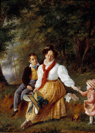 Portrait of Madame Paul de Lock with Her Children by French School