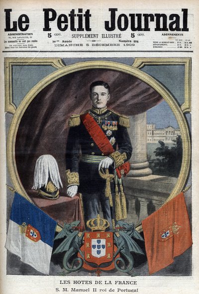 Portrait of Manuel II King of Portugal During His Visit to Paris by French School