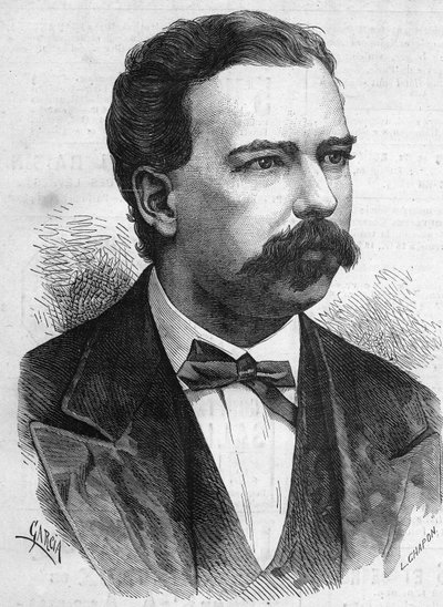 Portrait of Manuel Pardo (1834-1878), President of Peru from 1872 to 1876. Engraving in "Le Monde Illustre" n°1132 of 7 December 1878. by French School