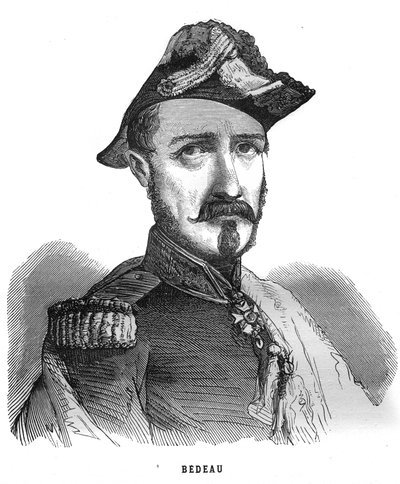 Portrait of Marie Alphonse Bedeau, French General (1804-1863). Engraving in 