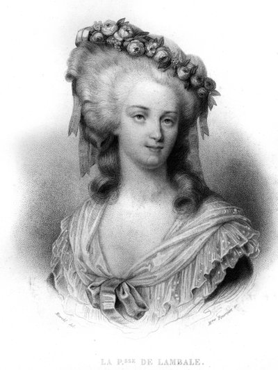 Portrait of Marie Therese of Savoie Carignan, Princess of Lamballe by French School