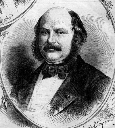 Portrait of Maximilian Jules Marcus Koenigswarter (1817-1878), French banker and politician. Engraving in Le Monde Illustré n°262 of 19 April 1862 by French School