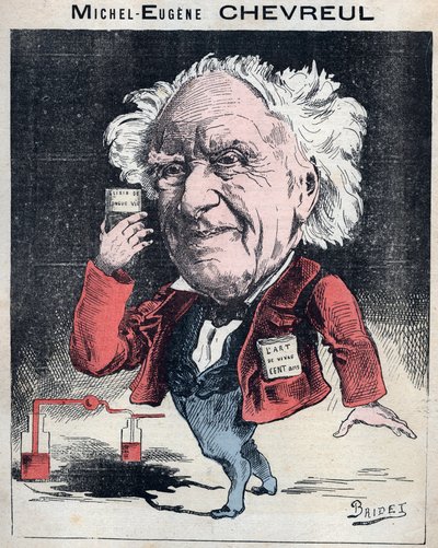 Portrait of Michel Eugene Chevreul, French Chemist (Caricature by Bridet in Les Hommes d