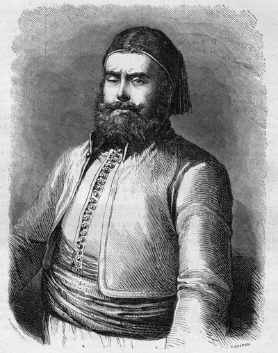Portrait of Mohammed Said (1822-1863), Vice King (Pasha) of Egypt under the Ottoman Empire. Engraving in “Le Monde Illustré” n°303 of January 31 by French School