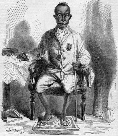 Portrait of Mongkut (Rama IV or Phrachomklao) (1804-1868), King of Siam (today, Thailand). Engraving in Le Monde Illustré n°222 of 13 July 1861. by French School