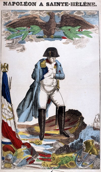 Portrait of Napoleon Bonaparte in St. Helena. Image of Epinal by French School
