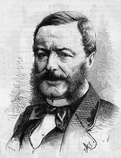 Portrait of Nestor Roqueplan (1804-1870), writer, journalist and administrator of French theatres. Engraving in 