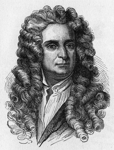 Portrait of Newton - in “Album of Science; Illustrous Scientists; Great Discoveries” 1896 by French School