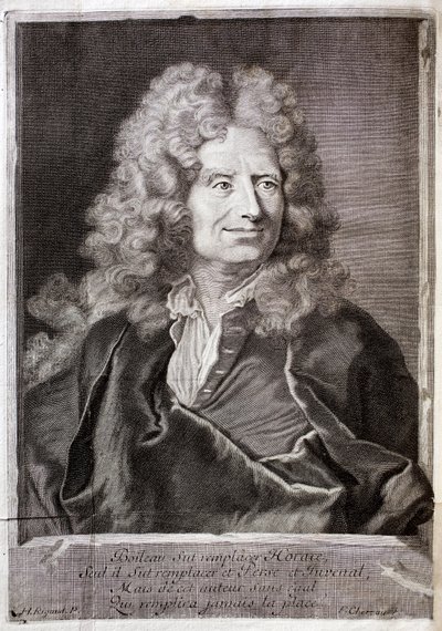 Portrait of Nicolas Boileau, also known as Boileau Despreaux (Boileau-Despreaux) poet, writer. Engraving to illustrate the Works of M. Boileau Despreaux, with historical illuminations, Volume 1, edition Fabre et Barillot. by French School