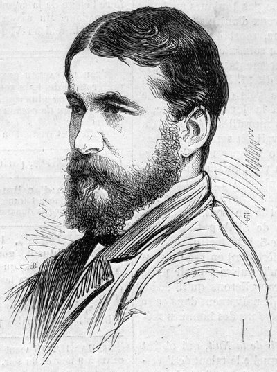 Portrait of Norman Lockyer (1836-1920), English astronomer, dispatcher of a method of observing solar protuberances. Engraving in Le Monde Illustré n°911 of September 26 by French School