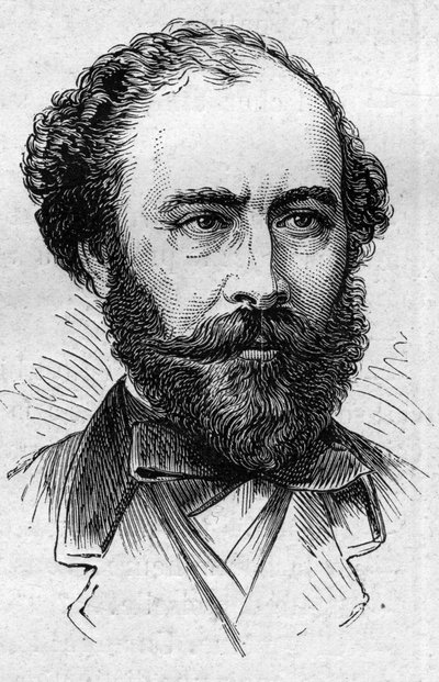Portrait of Octave Feuillet, French novelist, playwright and academician. Engraving in Le Monde Illustré n°883 of 14 March 1874 by French School