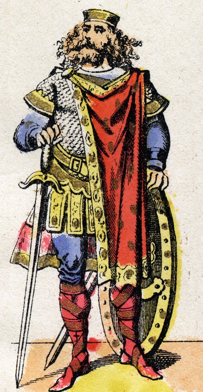Portrait of Pharamond, king of the Salian Francs (reign between 420-428). by French School
