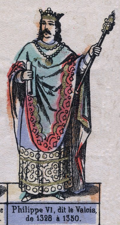 Portrait of Philippe VI of France, known as Philippe de Valois (1294-1350) (dynasty of the Capetians). Illustration late 19th century. by French School