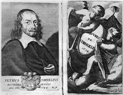 Portrait of Pierre Corneille (1606-84) 1644, Frontispiece for an Edition of Oeuvres de Corneille, Published in 1634 by French School