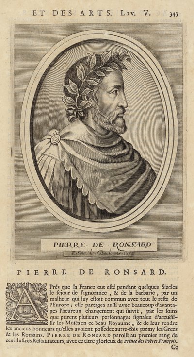 Portrait of Pierre de Ronsard by French School