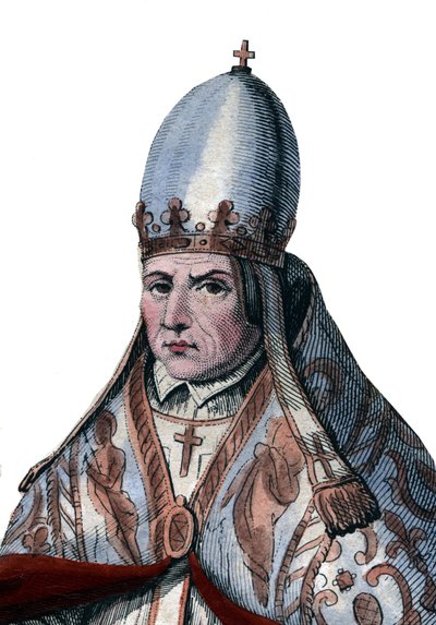 Portrait of Pope Sylvester II (c. 938-1003) by French School