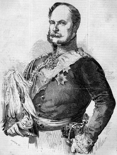 Portrait of Prince Frederic Guillaume Louis (1797-1888), future William I, King of Prussia and Emperor of Germany. Engraving in Le Monde Illustré n°30 of 7 November 1857. by French School