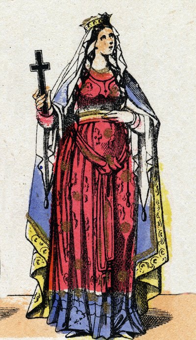 Portrait of Saint Clotilde, Queen of the Franks, wife of Clovis I by French School