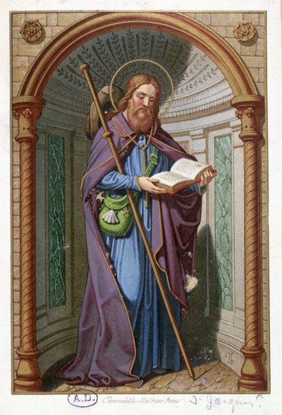 Portrait of Saint James the Major reading, France 19th century by French School