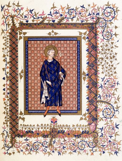 Portrait of Saint Louis, from miniature 16th century by French School