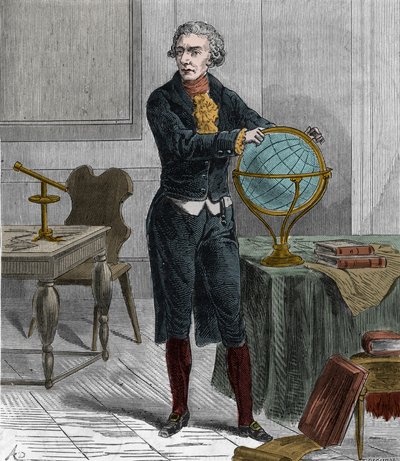 Portrait of Sir Friedrich Wilhelm Herschel (1738-1822), British German astronomer and physicist - Portrait of William Herschel German-born British astronomer - Engraving in Sciences at the reach of all - popular physics and chemistry by Alexis Clerc by French School