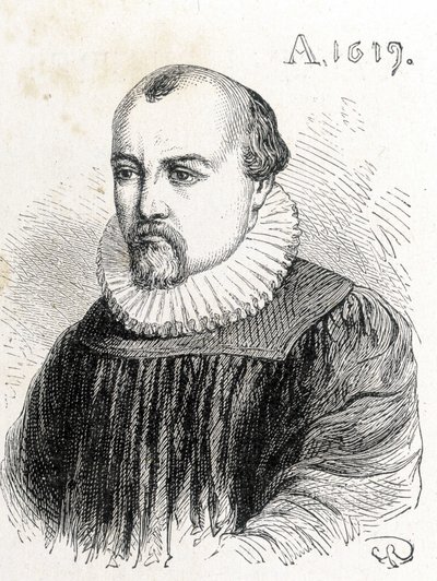 Portrait of Solomon de Caus (1576-1624), French physicist - in Album of Science; illustrious scholars; Great Discoveries 1896 by French School