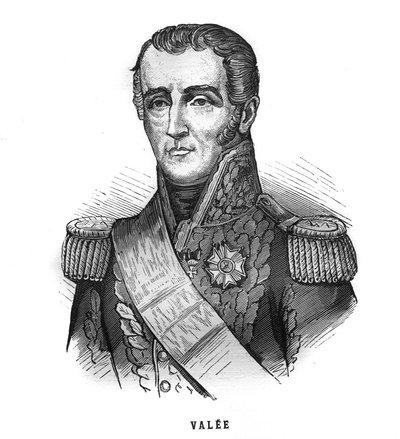 Portrait of Sylvain Charles, Count Valee, marechal of France. Engraving in 