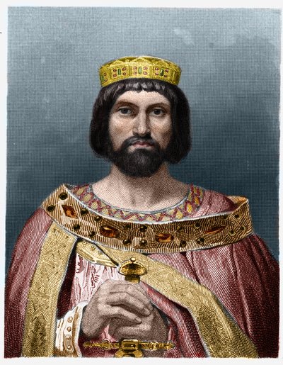 Portrait of Thierry I (? - 533), King of Austrasia - in Histoire des Francais by Lavallee, engraving by French School
