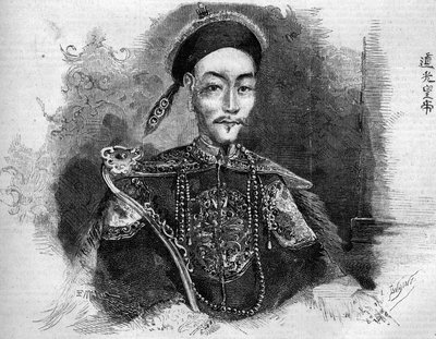 Portrait of Toa Kwang (1782-1850), Emperor of China of the Qing Dynasty. Engraving in Le Monde Illustré n°136 of 19 November 1859. by French School