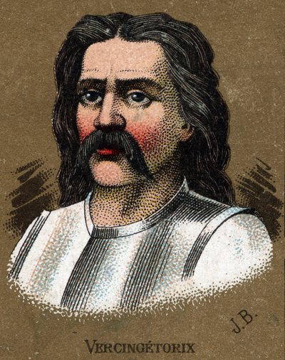 Portrait of Vercingetorix (72-46 BC), King of the Gauls. Chromolithography around 1890 by French School