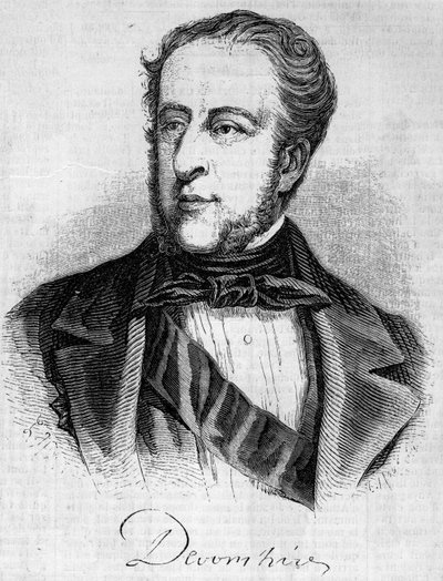 Portrait of William Spencer Cavendish (1790-1858), Duke of Devonshire. Engraving in 