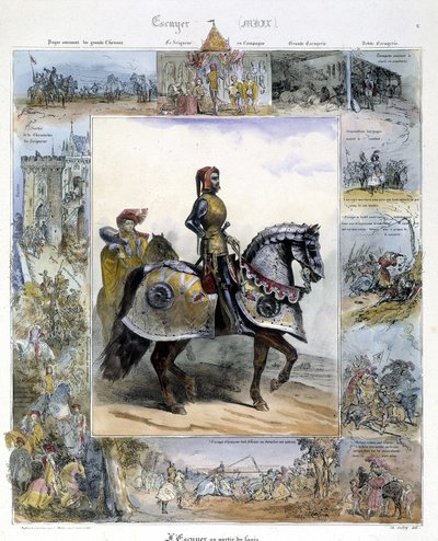 Portrait of an Ecuyer in Picturesque History of Ancient and Modern Riding by Charles Aubry by French School
