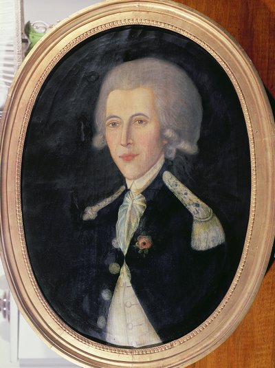 Portrait of an unknown lieutenant stationed in the French territory of Santo Domingo by French School