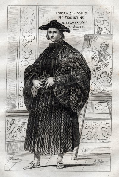 Portrait of italian painter Andrea del Sarto by French School