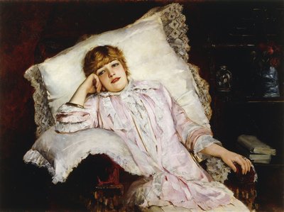 Portrait of the Actress Jeanne Samary Seated Three-Quarter Length by French School